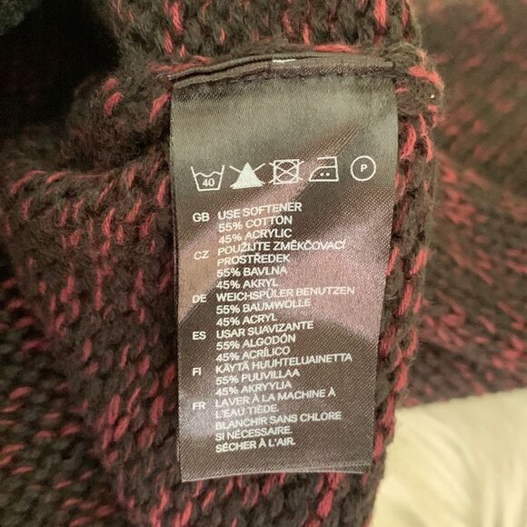 H&M Divided Heavy Oversized V Neck Zip Up cardigan Sweater Size 4 - Picture 5 of 9